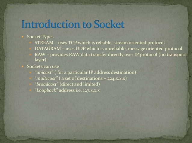 Socket programming | PPT