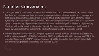 Number Conversion:
 