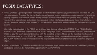 POSIX DATATYPES:
 