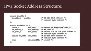IPv4 Socket Address Structure:
 