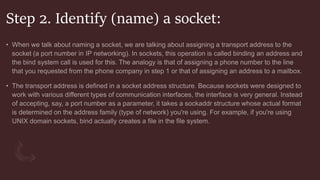 Step 2. Identify (name) a socket:
 