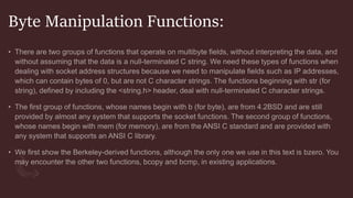 Byte Manipulation Functions:
 