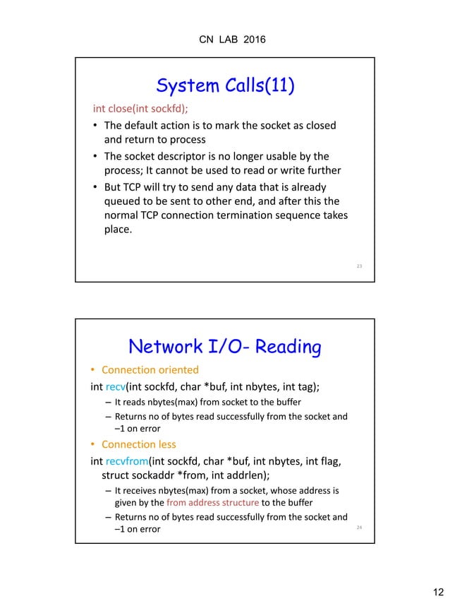 Socket programming using C | PDF | Operating Systems | Computer ...