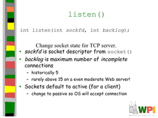 Sockets in unix | PPT