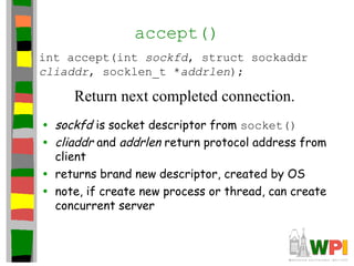 Sockets in unix | PPT