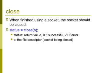 Sockets_Winsock.ppt A ppt on Socket programming in computer networks | PPT