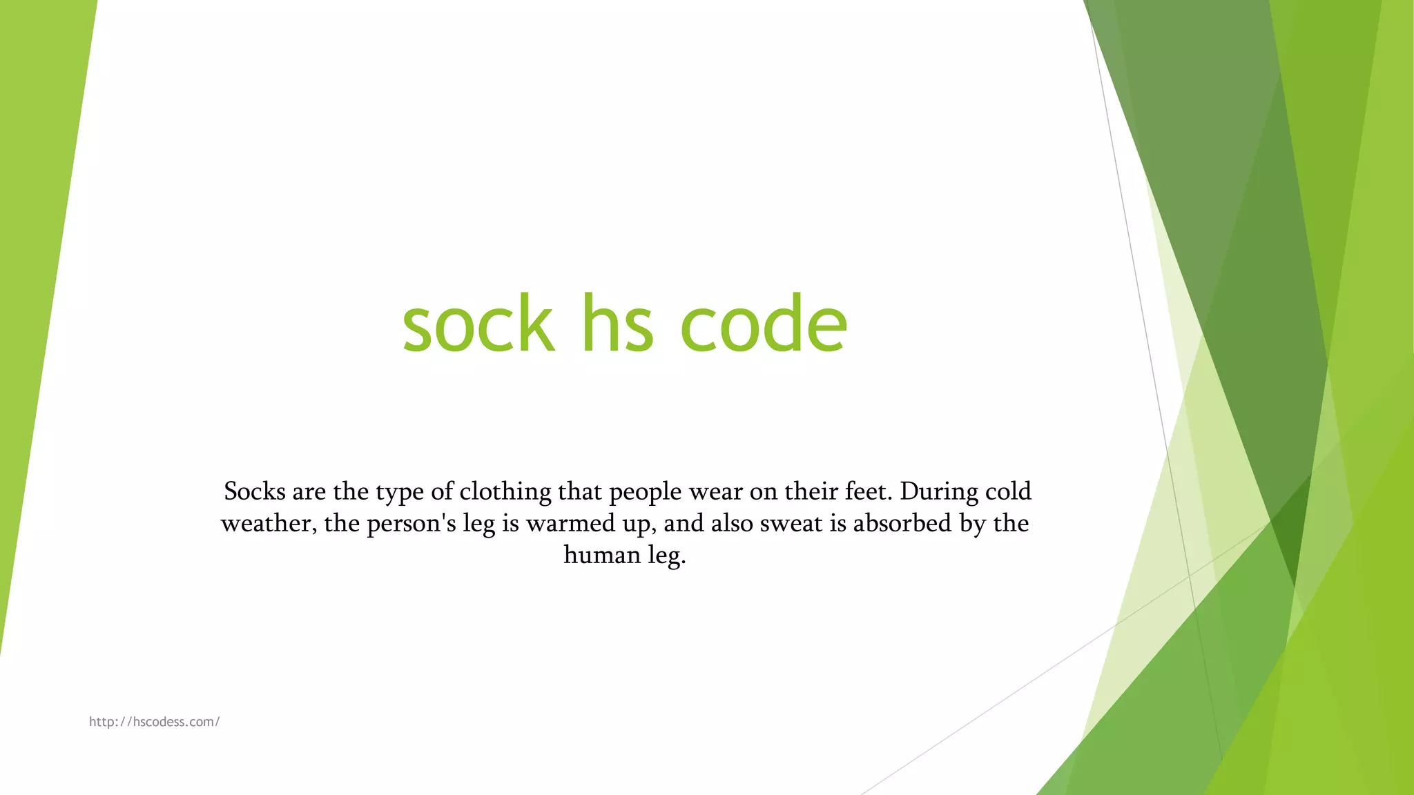 Socks hs code 2020 PPT