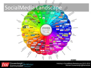 SocialMedia Landscape

Couwenbergh
Communiceert

Inleiding in SocialMedia Marketing wo 22-01-2014
Herman Couwenbergh @Hermaniak

 