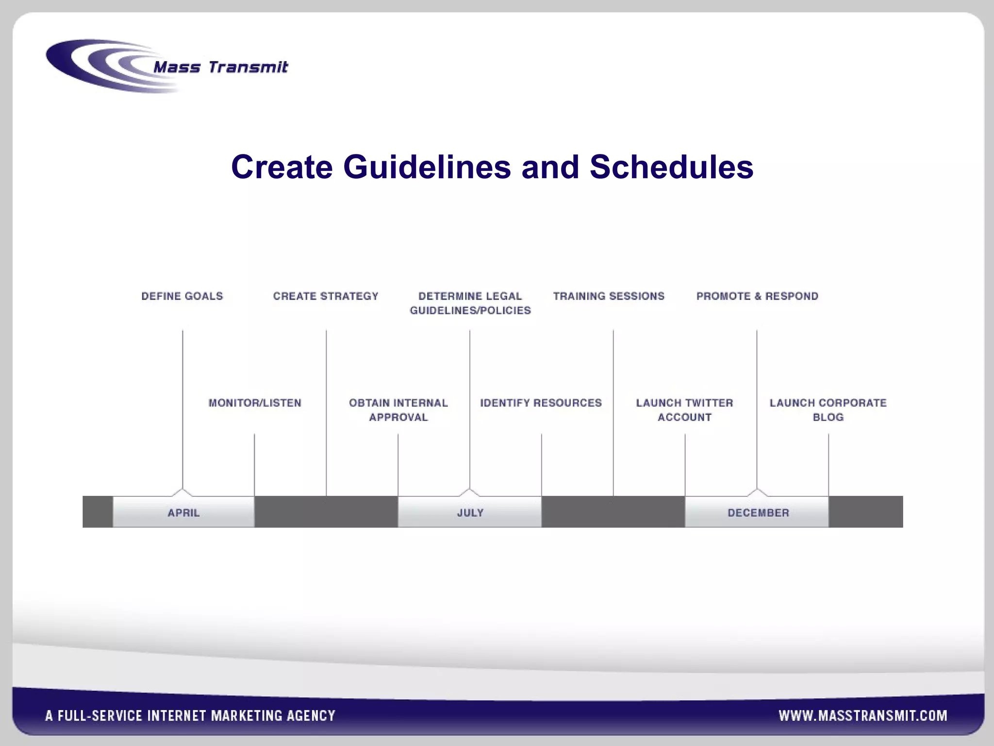 Create Guidelines and Schedules
 