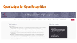Open badges for Open Recognition
 