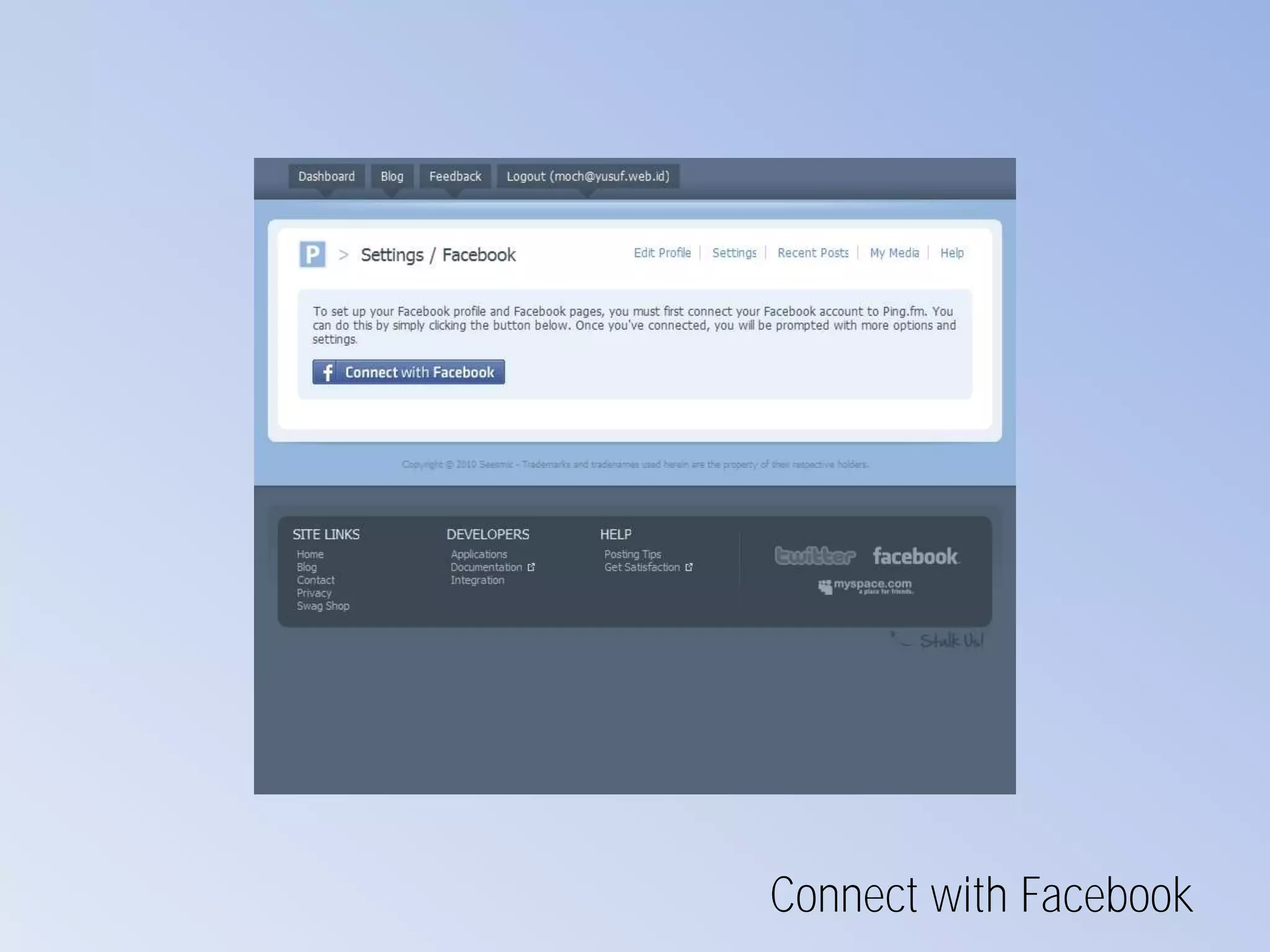 Connect with Facebook
 