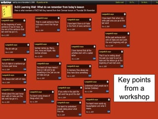 Key points
from a
workshop

 