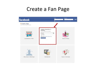 Create a Fan Page 