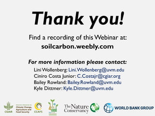 Enhancing investment in soil health and carbon storage: Frontiers for linking finance and carbon accounting