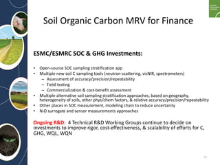Enhancing investment in soil health and carbon storage: Frontiers for linking finance and carbon accounting