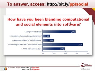 To interact, access: http://bit.ly/pptsocial
http://bit.ly/isSociam vanilson.com
To answer, access: http://bit.ly/pptsocial
 