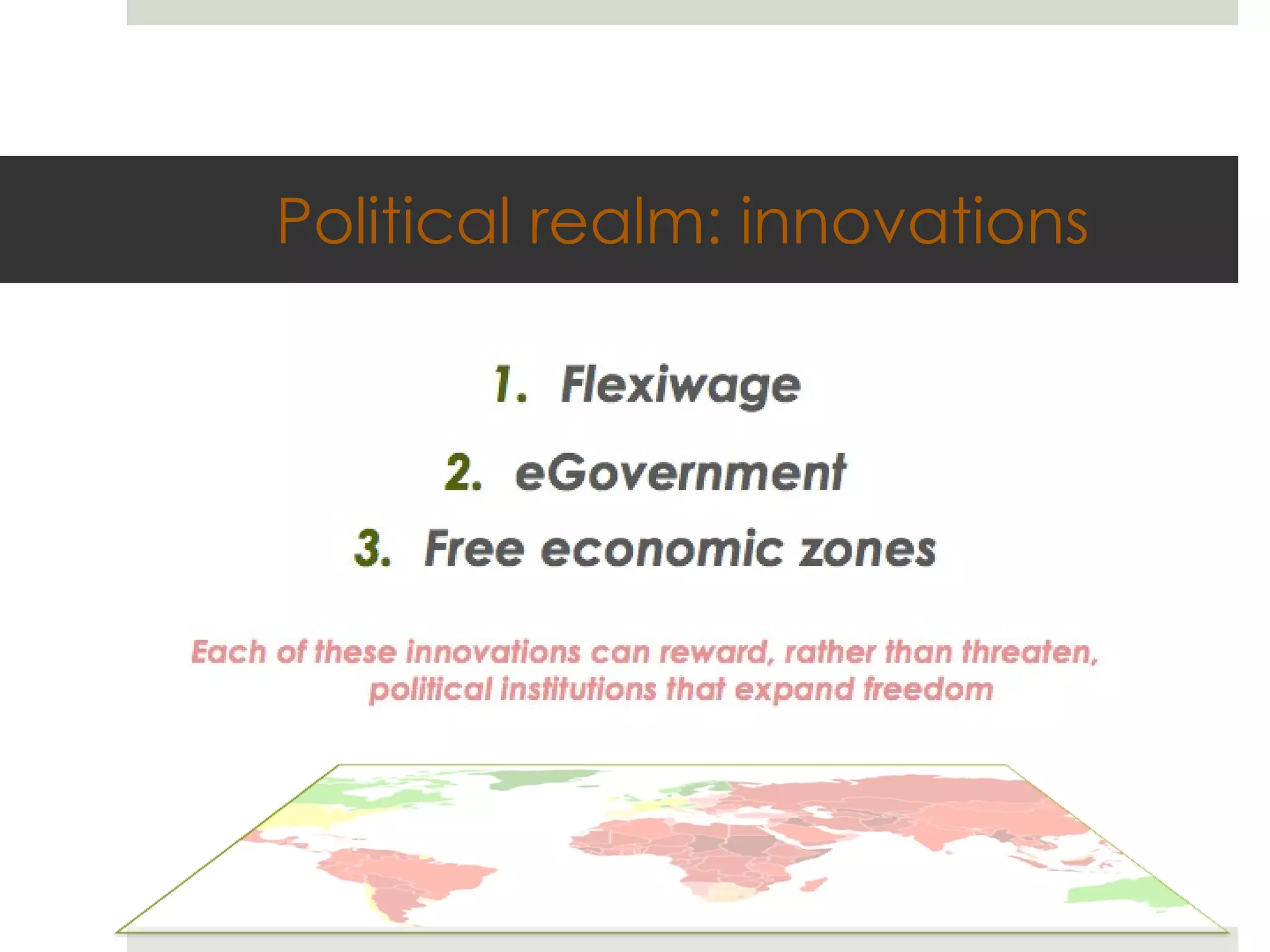 Political realm: innovations 