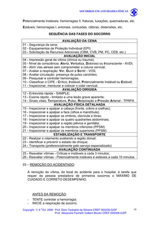 Socorros De Urgência Em Atividades Fisicas | PDF