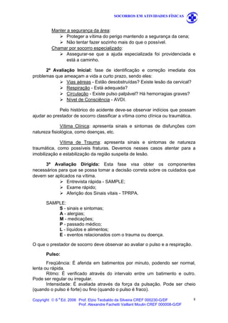 Socorros De Urgência Em Atividades Fisicas | PDF