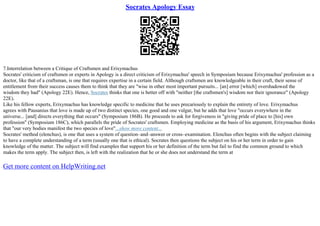Socrates Apology Essay | PPT