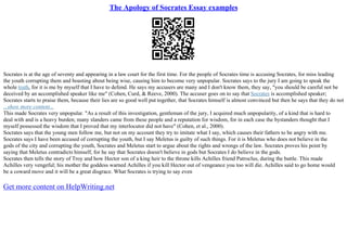 Socrates Arguments In The Apology | PPT