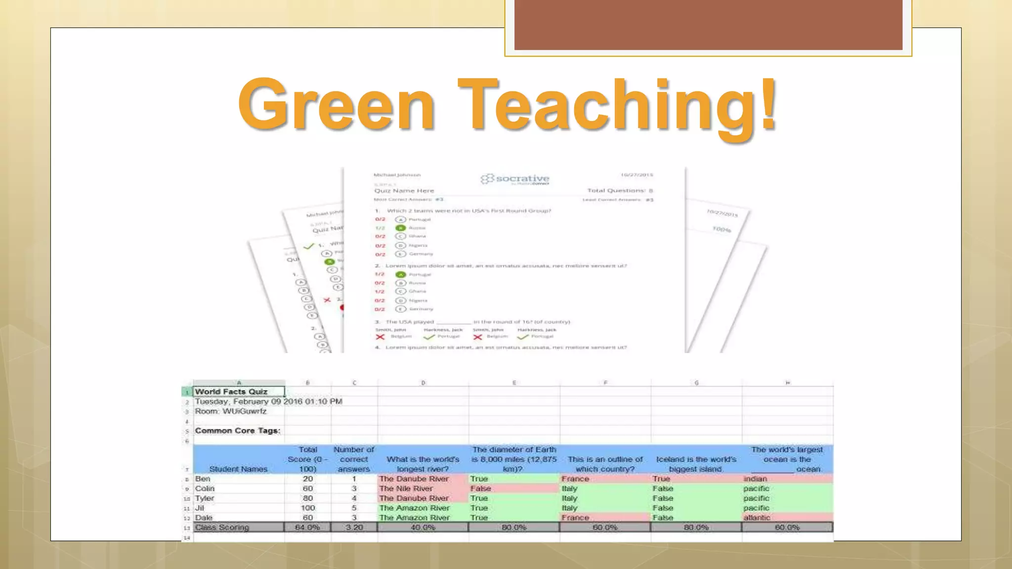 Green Teaching!
 