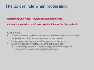 Composing research: media usePhoto / VideoExercise Photo / VideoExercise Photo TourWebsite,Links input Photo / Video as stimulus Website,Links input Profile pictureMultimedia over time BehaviorBehaviorBehaviorBehaviorBehaviorEvaluationWelcomeDiscussionDiscussionProjectionProjectionProjectionContextualContextual - make sure you are only using multimedia when it is really appropriate - think about how much time it takes participant to create it and - how you will analyze it 