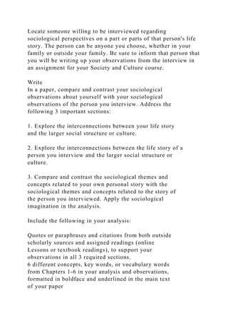 SOCS185N-11504 Assignments Week 3 Assignment Socioautob…!.docx