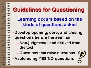 Designing the BestAt the end of a successful Socratic Seminar, participants often leave with more questions than they brought with them.