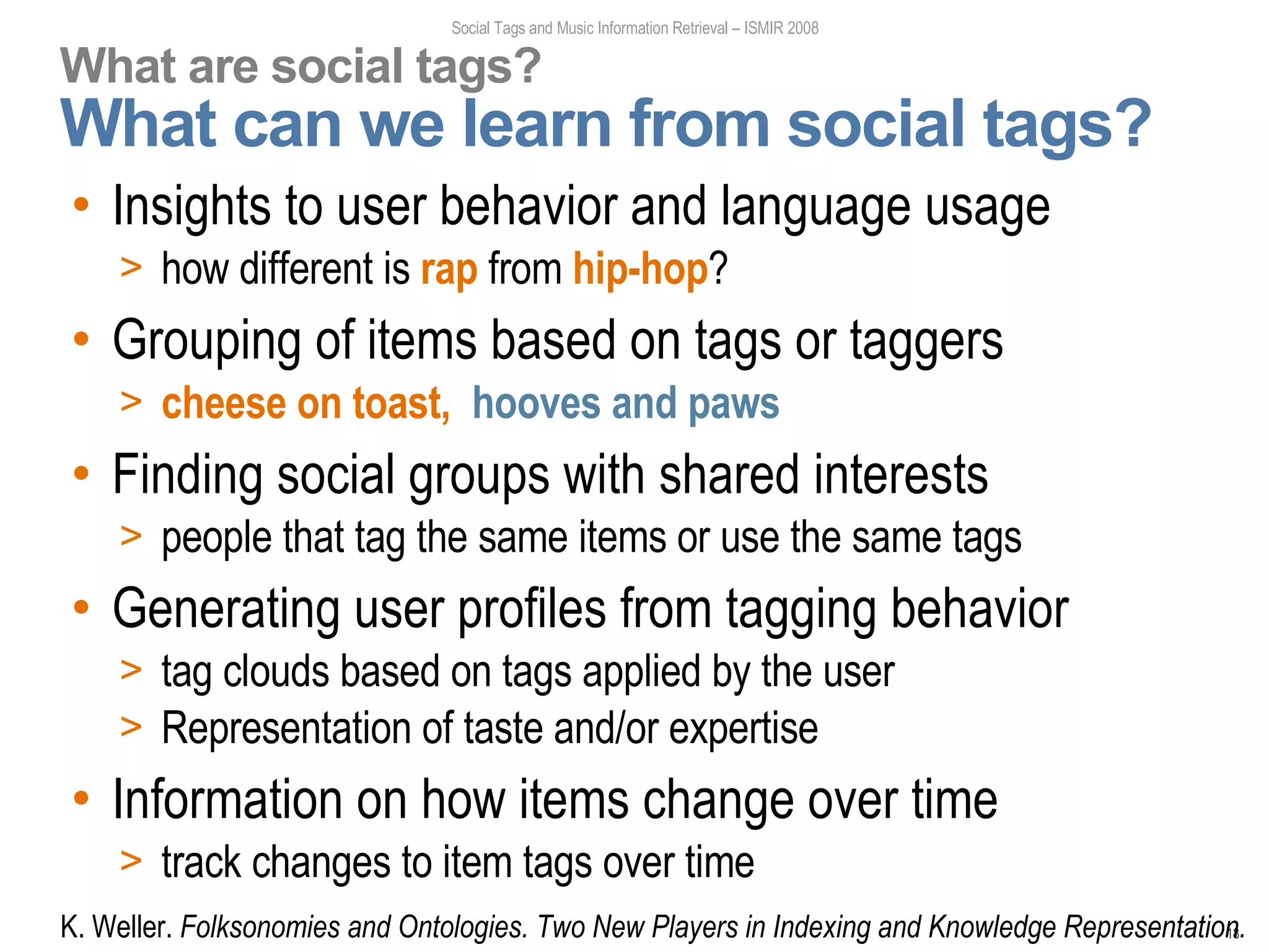 Social Tagging Example Social Tags and Music Information Retrieval (Part I) | ODP