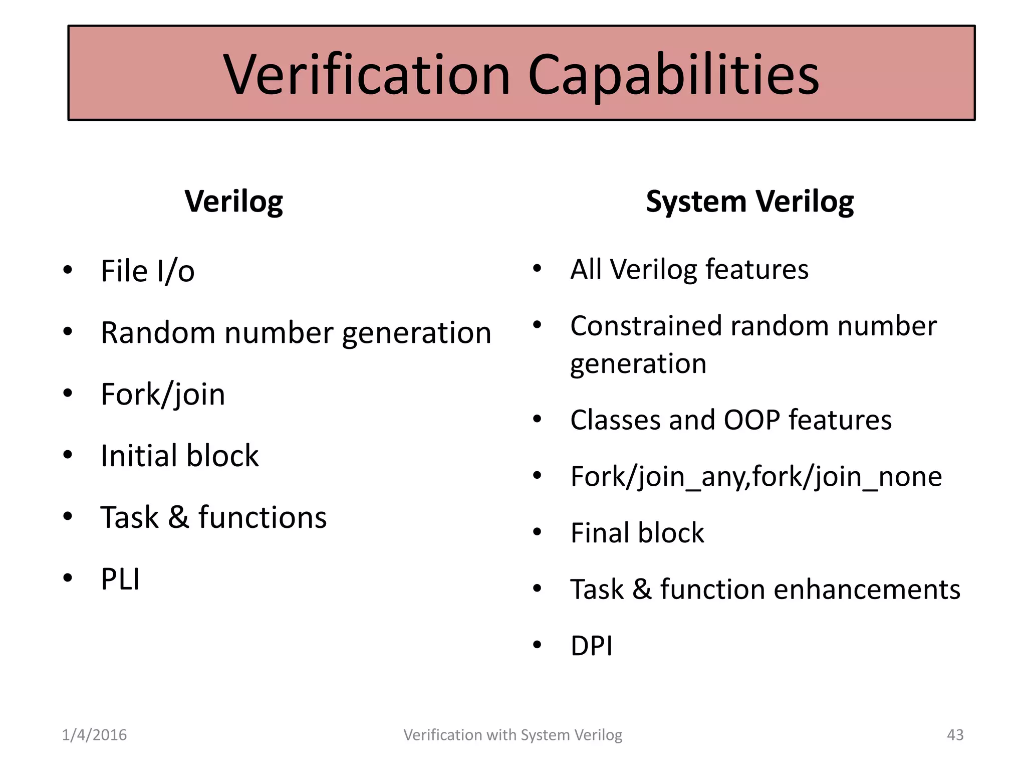 SOC Verification using SystemVerilog | PPTX