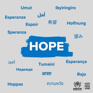 Today, amidst escalating conflicts and crises worldwide, hope is needed more than ever.