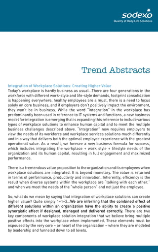 Sodexo's Workplace Trends Report 2012
