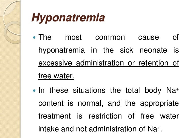Sodium and Potassium Homeostasis in Neonates