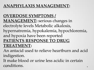 **Alkalinizing drug for metabolic acidosis** | PPTX