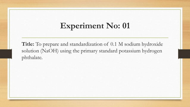 Sodium hydroxide preparation and standardization | PDF | Chemistry ...
