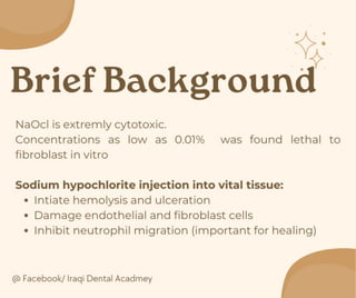 Sodium Hypochlorite Accident In Endodontics Summary Pdf