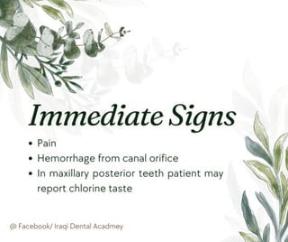 Sodium Hypochlorite Accident In Endodontics Summary Pdf