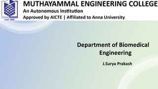 Department of Biomedical
Engineering
J.Surya Prakash
 