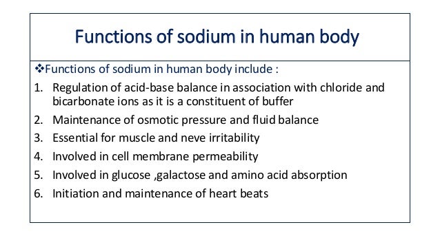 Sodium metabolism and its clinical applications