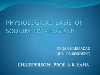 ANGAN KARMAKAR
(JUNIOR RESIDENT)
CHAIRPERSON: PROF. A.K. SAHA
 