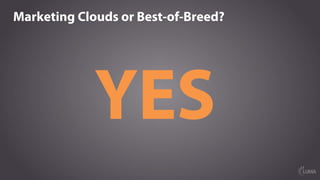 Marketing Clouds or Best-of-Breed?
YES
 