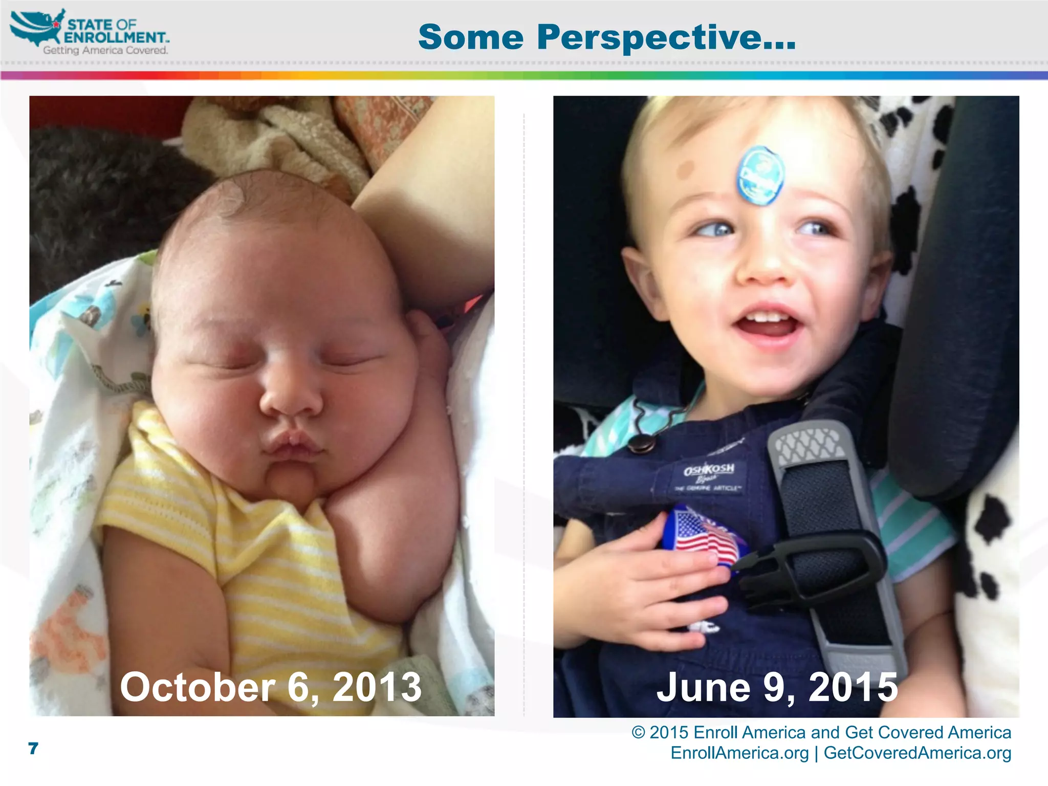 © 2015 Enroll America and Get Covered America
EnrollAmerica.org | GetCoveredAmerica.org7
Some Perspective…
October 6, 2013
June 9, 2015
June 9, 2015
 