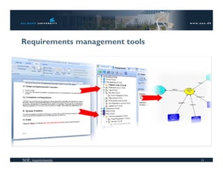 Requirements management tools




SOE: requirements               11
 
