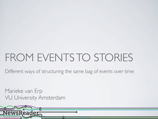 FROM EVENTSTO STORIES
Different ways of structuring the same bag of events over time
Marieke van Erp
VU University Amsterdam
 