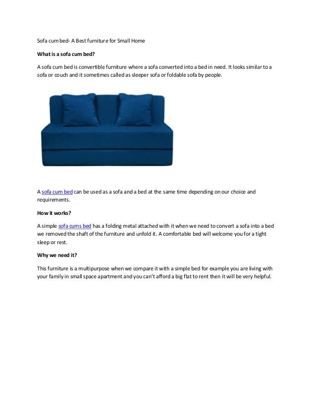 Sofa Cum Bed A Best Furniture For Small Home