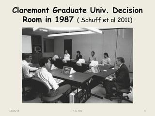 Claremont Graduate Univ. Decision
Room in 1987 ( Schuff et al 2011)
12/26/18 F. G. Filip 6
 