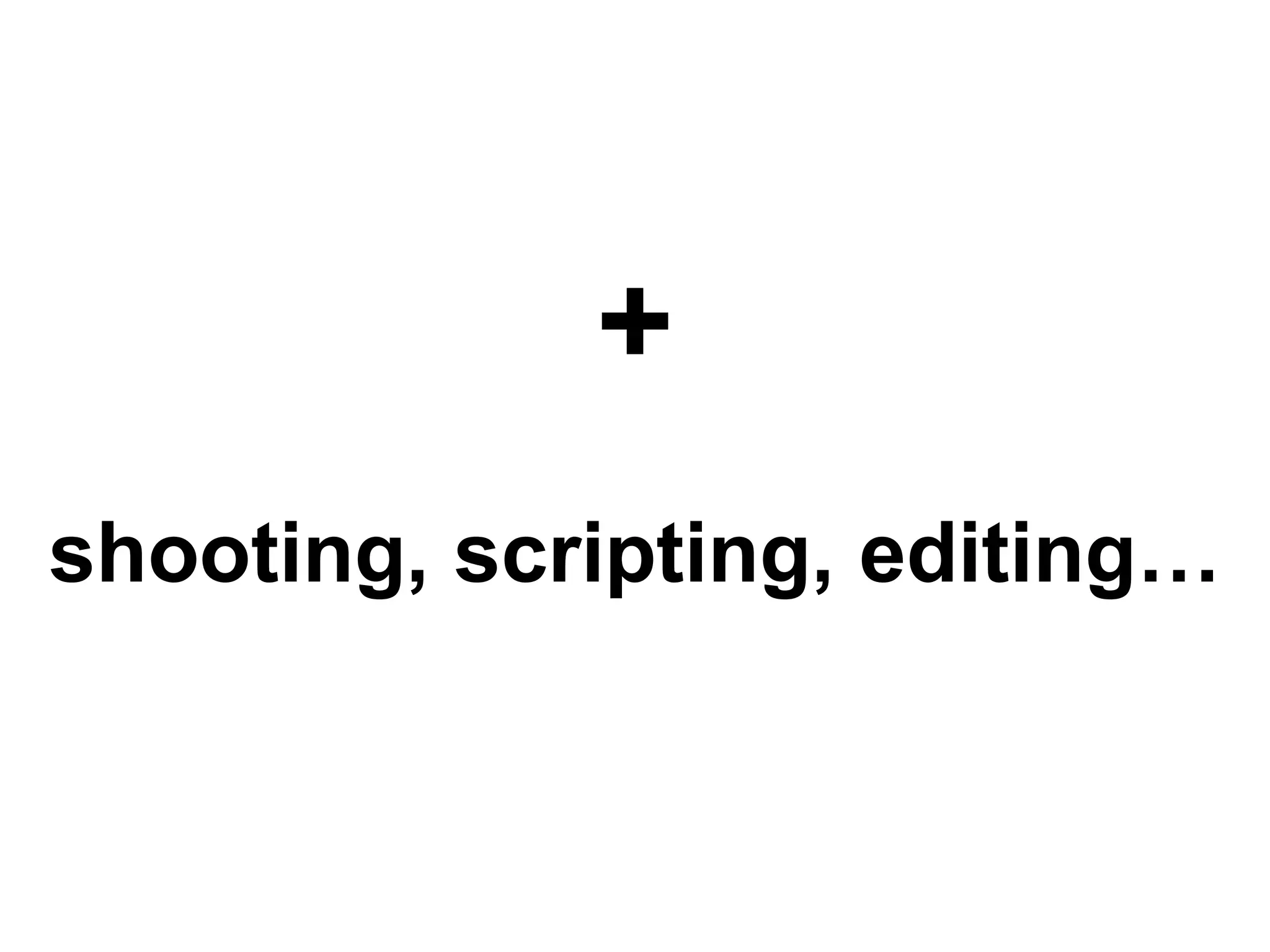 +shooting, scripting, editing…