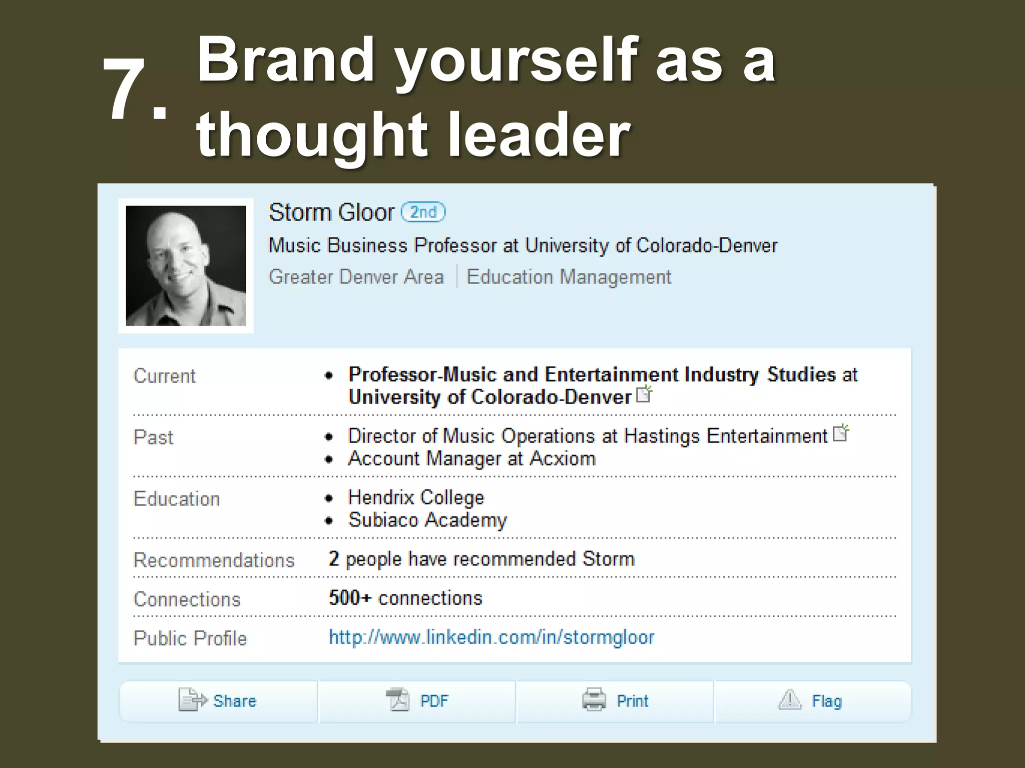 7. Brand yourself as a thought leader
