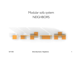 Modular sofa system
            NEIGHBORS




6/11/09      Elina Busmane Neighbors   1
 